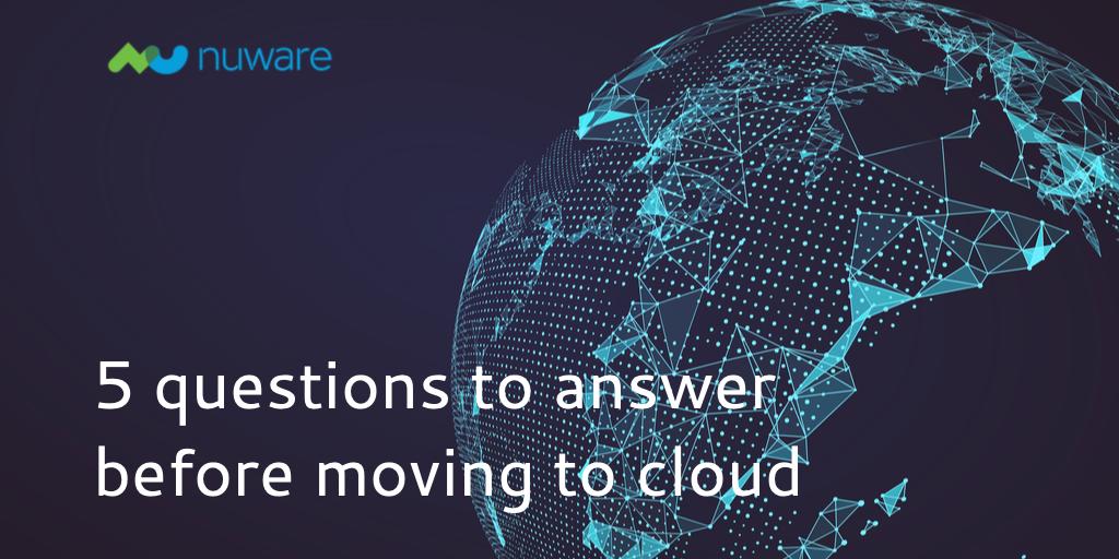 NuWareCo's tweet photo. Businesses #risk wasted #investments and market #competitiveness not to mention #itoperations nightmare if they don't answer these #5questions before their #cloudmigration https://t.co/4YripPPq6T https://t.co/HfImLgUzaT
