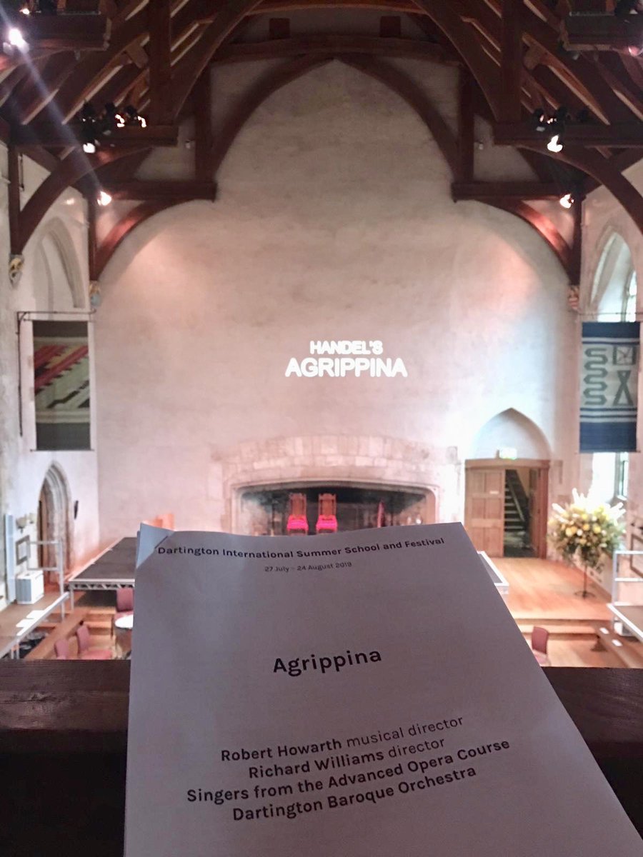 CMG_Cello's tweet photo. Looking forward to hearing #Handel’s #Agrippina @DartingtonArts this eve and listening to some lovely colleagues play/sing. Good luck everyone! #DSS19 #Devon #opera #baroque #earlyopera https://t.co/VaaEiBU2gv