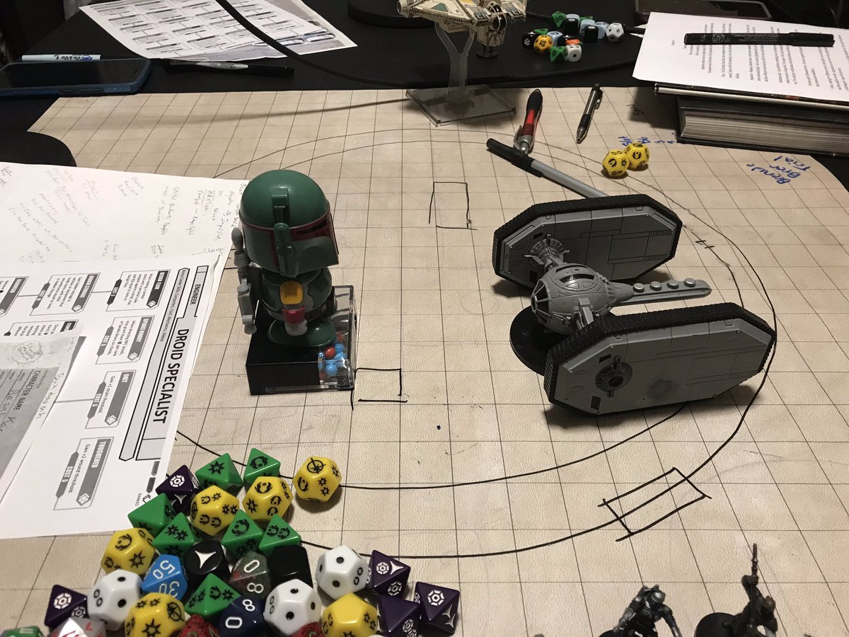 badformrpg's tweet photo. For those who heard a toy in the background of the last episode, that's Boba Fett playing the part of the AT-DP. He did great, but the tie crawler is still legends and still dumb.
#badformrpg https://t.co/xu06kj5XQ2