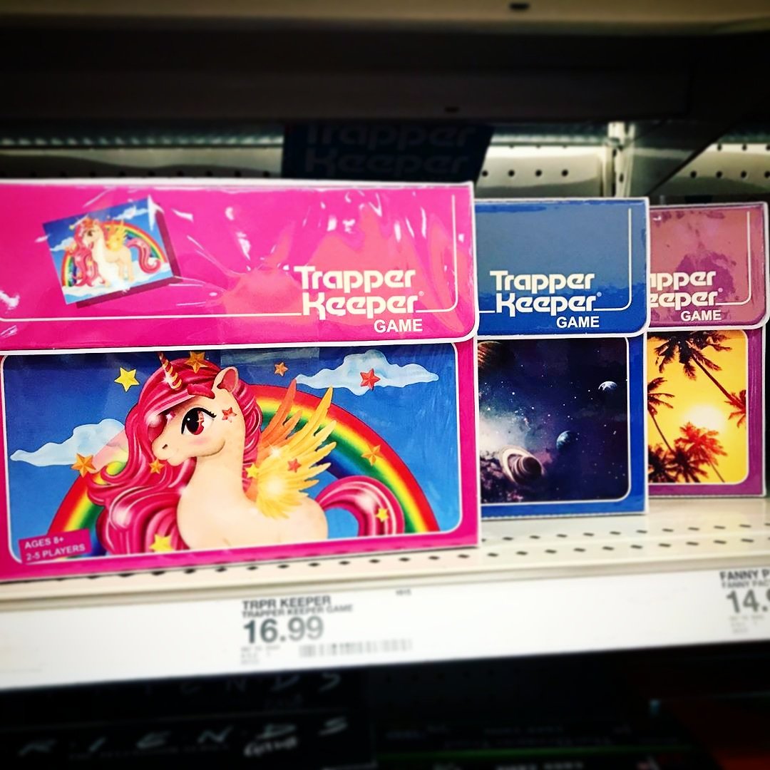 biggcreativellc's tweet photo. Trapper Keeper Game in Target now!! Thanks for the post from @thegameaisle - OMG!! 🦄 🌈 #Trapperkeeper #trapperkeepergame #prosperohall #biggcreative #totally80s #80s #retro #unicorn #gamenight #target #biggcreativellc - @target https://t.co/tRDu7Y3b0W