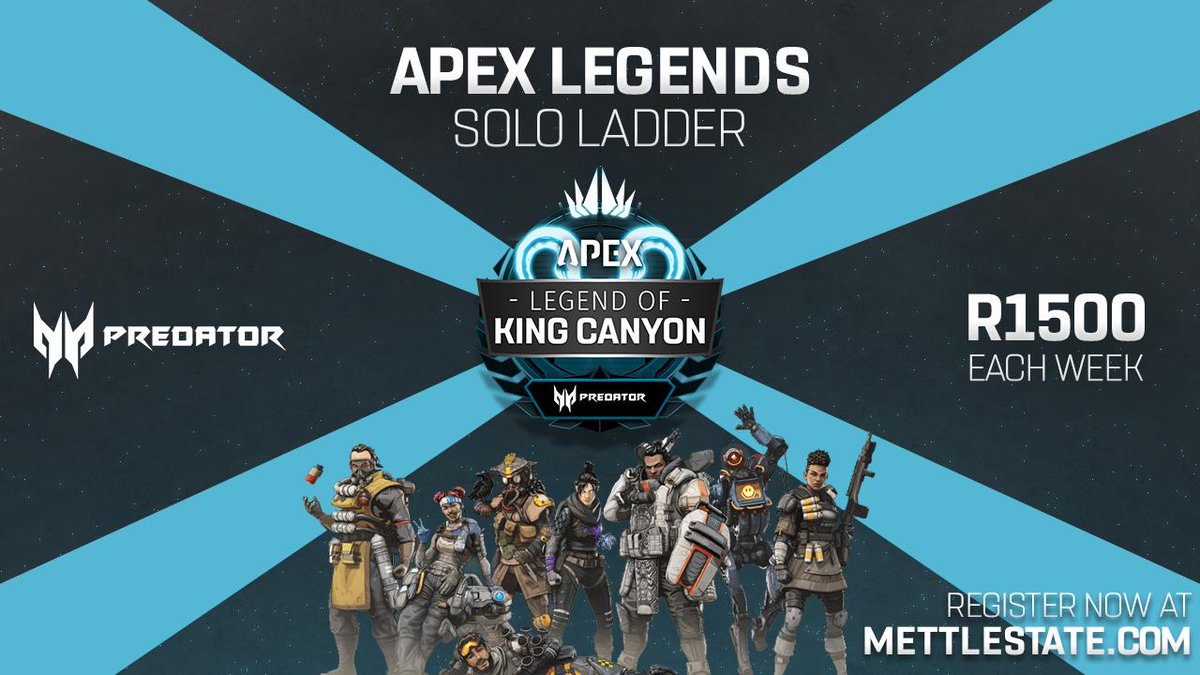 Mettlestate's tweet photo. You asked and we have listened! We heard there was a solo mode coming to Apex Legends. Who is the real Legend of Kings Canyon? We are going to be giving away R1500 a week for two weeks. Register now at https://t.co/d6FfRjIbMB #forgeapex @AcerAfrica https://t.co/2xFKcysSeh