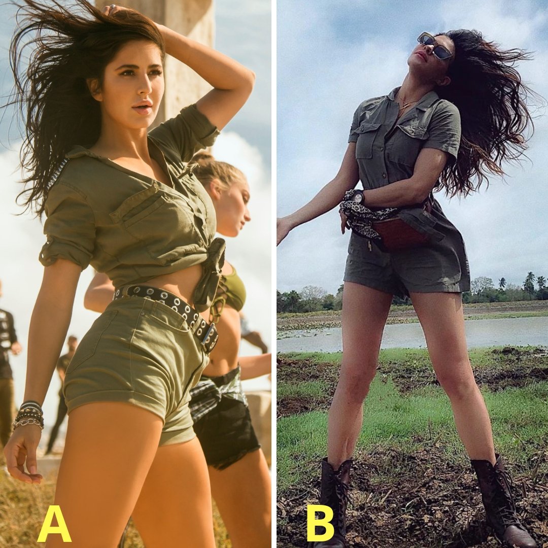 #FashionFaceoff: Which #Bollywood diva slayed the military green co-ords?

A. #KatrinaKaif 
B. #JacquelineFernandez