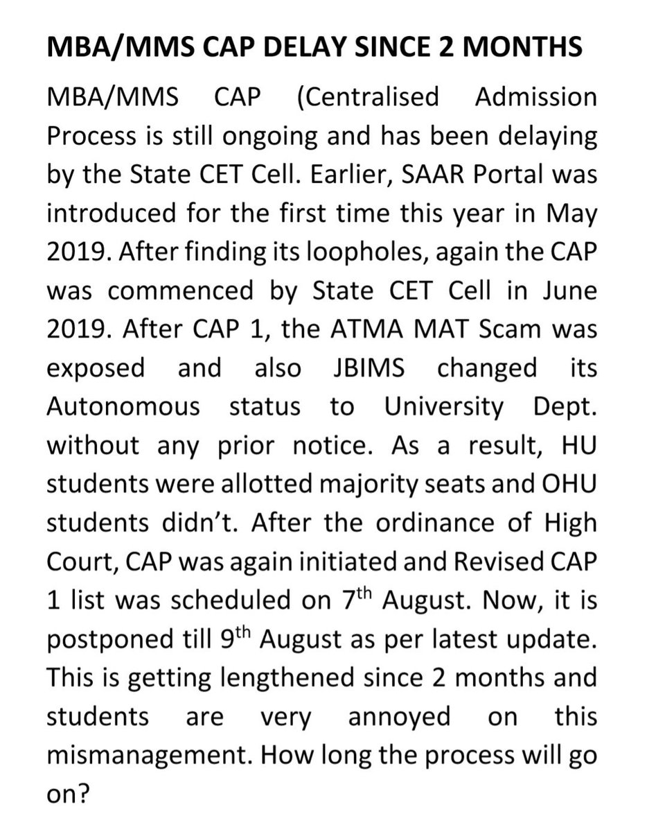shardulped's tweet photo. Hoping to get it resolved soon. #MBADelay #DTE #StateCETCell @TawdeVinod @CMOMaharashtra @Dev_Fadnavis @abpmajhatv @News18lokmat @ChetaN_BaguL93 @cetking @CetkingEdu @timepune @timemumbai @PrasannJOSHI @dnyanada24 https://t.co/jLKDEVMpHA