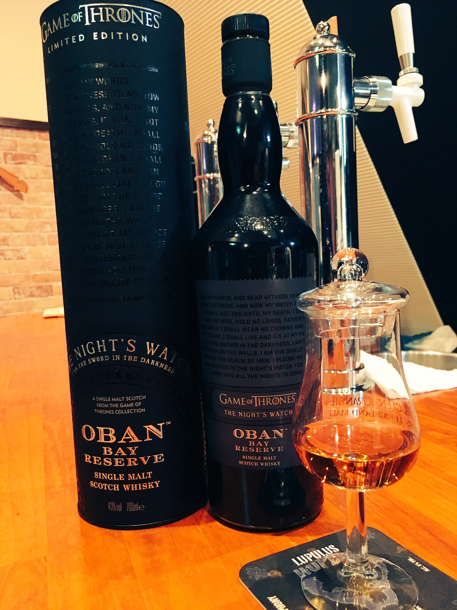 ゲームオブスローンズ ウイスキー　オーバン ベイリザーブ ナイツウォッチ43% オーバン蒸留所 ベイリザーブ ザナイトウォッチ ゲームオブ