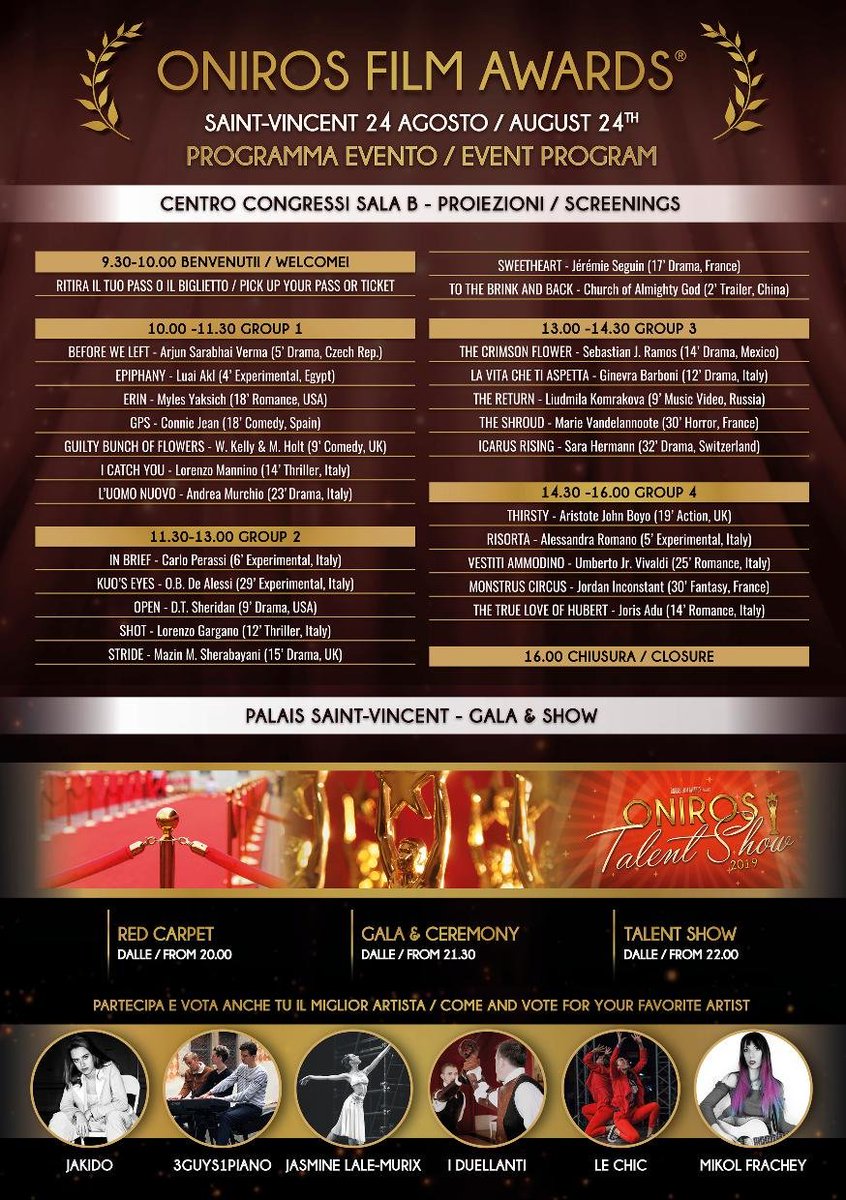 StudioDramatic's tweet image. Here's the program schedule @OnirosFilmAward Best of Year Competition.  @StudioDramatic is competing in two catagories:  Best Series @gpsshortfilmcomedy and Best Producer @francesbrownmcgill Live screenings all day and the red carpet award ceremony in the evening. Come join us!💋