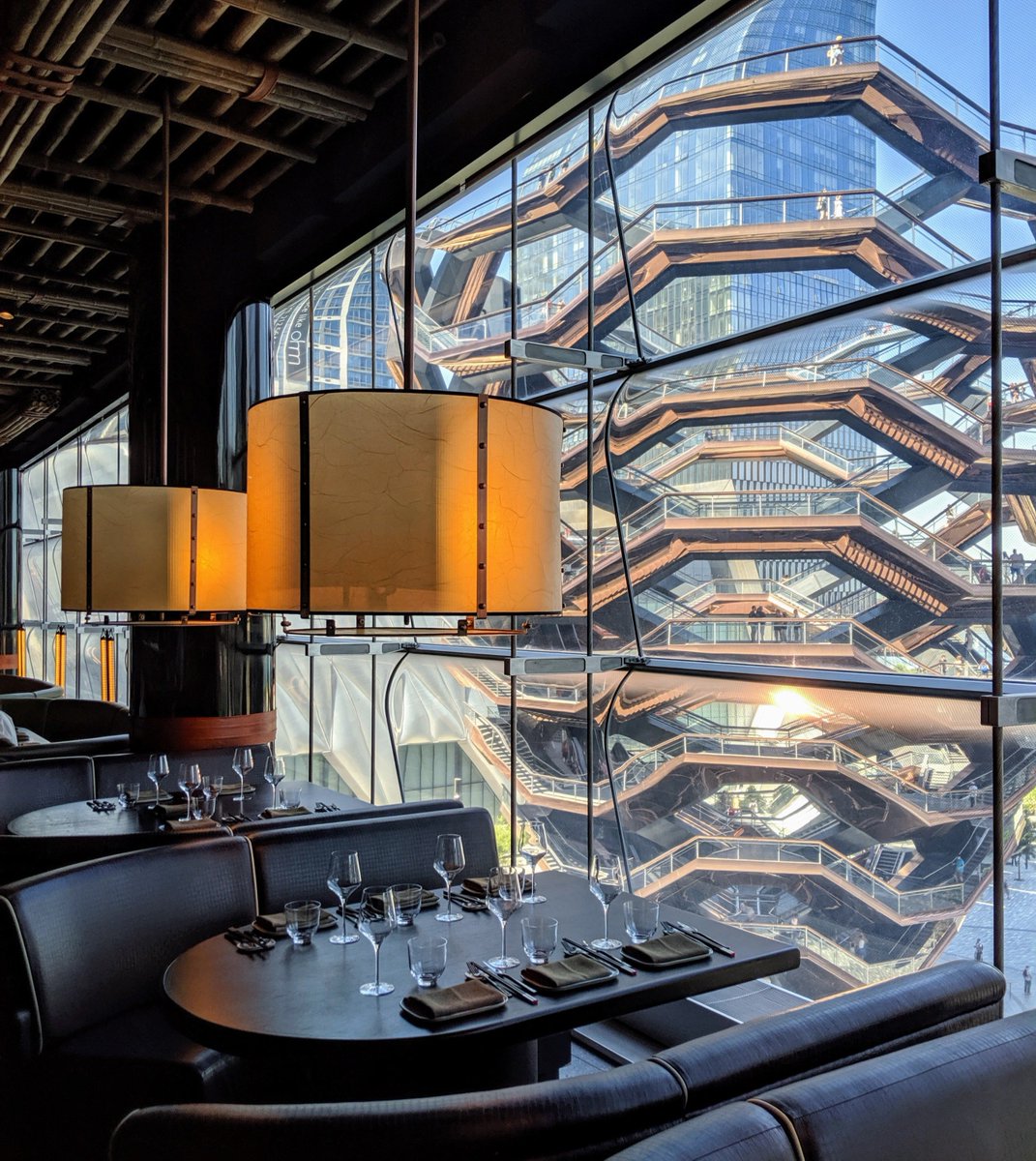 WildInkNYC's tweet photo. Enjoy this incredible view of the vessel at @_HudsonYardsNYC as you dine with us. Indulge in delicious Asian dishes and handcrafted cocktails, make a reservation now https://t.co/Olpz3KBNli #OnlyAtHudsonYards https://t.co/uj2hbrFeMz