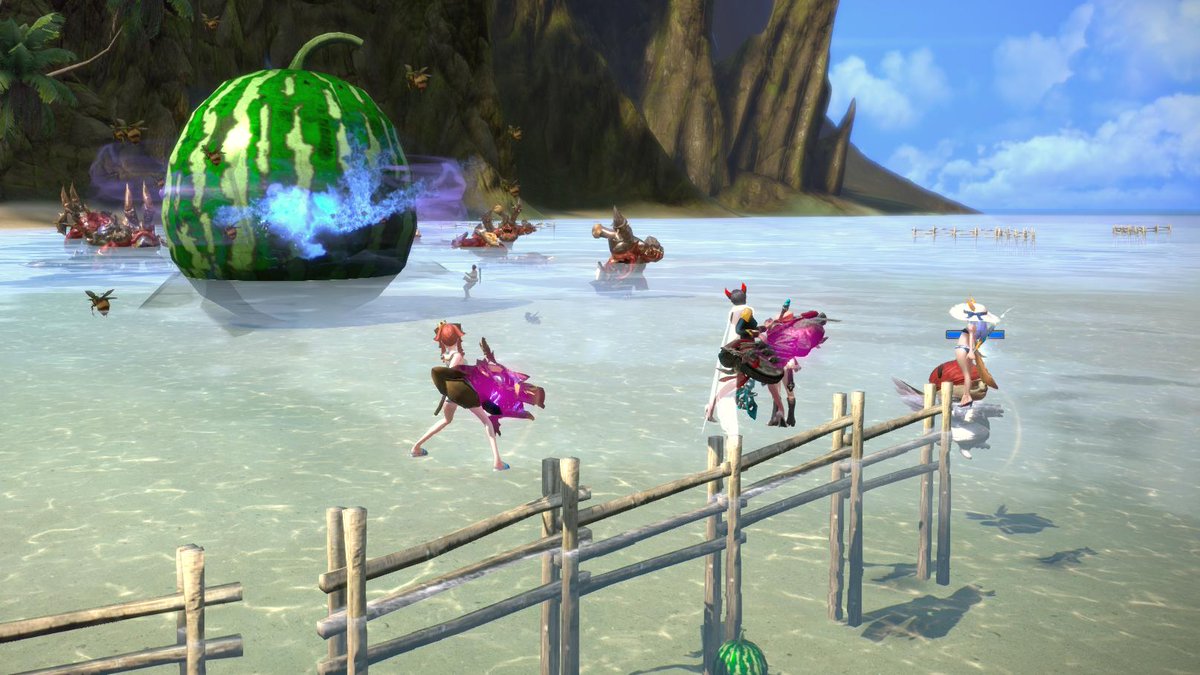 EarshaGW's tweet photo. 今日は海辺でスイカ狩りレイド♪
いつもよりスイカが冷えてる気がする(゜ω゜=)
#TERA
#TERA_JP
#TERA_PC
#荒凪古港リゾート計画 https://t.co/sbSdkHIYtg
