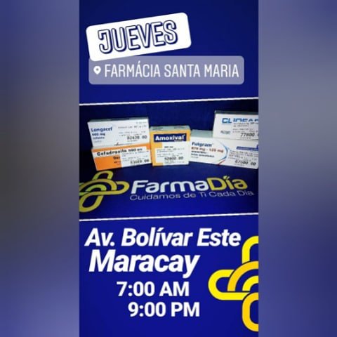 F_FarmaDia's tweet photo. Estas son algunas de las medicinas que tenemos disponibles en FarmaDía Santa María, ubicada en la Av. Bolívar Este. Escríbenos vía WhatApp al +58 424-3130536 si deseas comprar por transferencia. https://t.co/Av1KqSiCF8