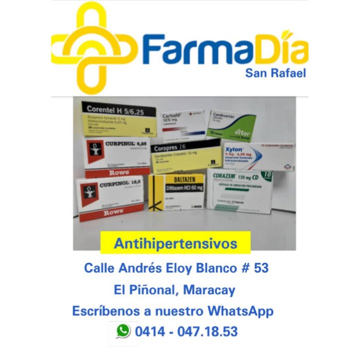 F_FarmaDia's tweet photo. Estas son algunas de las medicinas que tenemos disponibles en FarmaDía San Rafael, ubicada en El Piñonal. Escríbenos vía WhatApp al +58 414-047-1853 para consultar el precio, comprar por transferencia. https://t.co/LqaJ4IpG3I