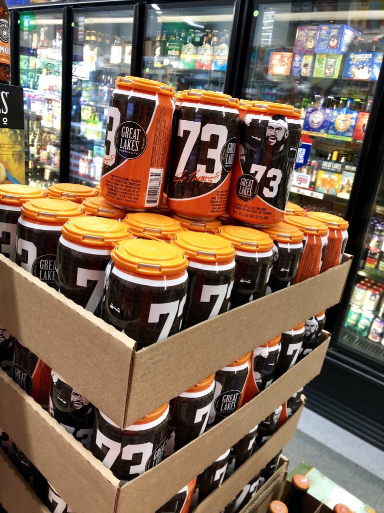 CharliesBev's tweet photo. Kickoff the biggest #Browns football season in years with @GLBC_Cleveland’s Kolsch-Style Iron Man beer in honor of Browns legend @joethomas73! Stop in  Charlie’s Beverage today on your way to the Muni-Lot and grab a 6-pack for your tailgate! #believeland 🍻🍻🍻 https://t.co/vY5Qcqymrz