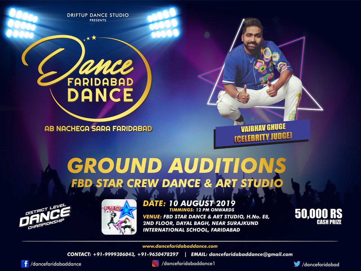 DanceFaridabad's tweet photo. Dance Faridabad Dance - Dance Show’s Next Ground #Audition Details ARE:-
#DATE:- 10th August 2019
#Timings: 12PM Onwards
#Venue: FBD #StarDance & Art Studio, https://t.co/Uw2YXQSIwa. E8, 2nd Floor, Dayal Bagh, Near Surajkund International School, Faridabad #GroundAudition #Dancer https://t.co/Oct1RGh91O