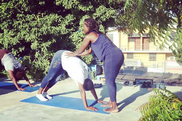 banjHT's tweet photo. This will go down in history as the very first time @banjht opened up its rooftop for a YOGA & MEDITATION SESSION with Nzingah Oniwosan. Thanks to @papstartupweek! #papsw2019 #meditation #Yoga #Haiti https://t.co/bF4HUNeMGP