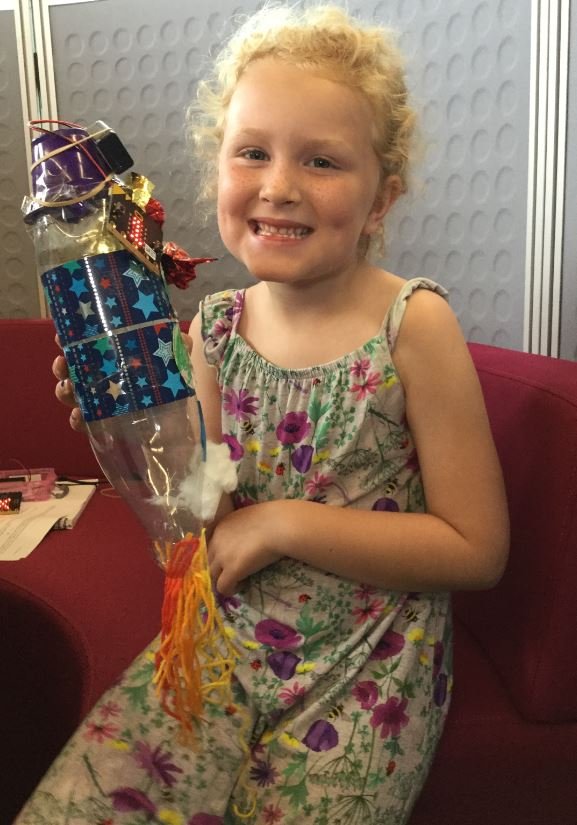 WSCCLibraries's tweet photo. We all had a blast at #SelseyLibrary’s junk modelling and micro:bit #coding coding event this morning! We ❤️ this micro:bit-enabled rocket, systems were all go with the double engines, and the woollen flaming lift-off rocket was inspired… @microbit_edu @readingagency https://t.co/4s3WTWicIc
