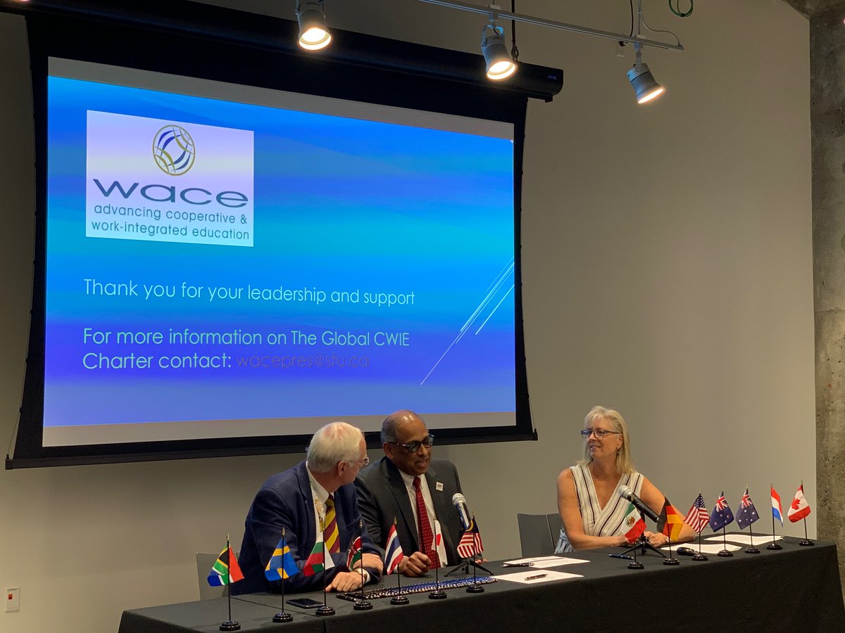 Prez_Pinto's tweet photo. As I reflect on a successful WACE conference @uofcincy, I can't help but to keep thinking about signing the Global Co-op &amp; Work-Integrated Education Charter. What an incredible opportunity to advocate for universities around the world to better-prepare students for the workforce. https://t.co/jUYwrNHtL7
