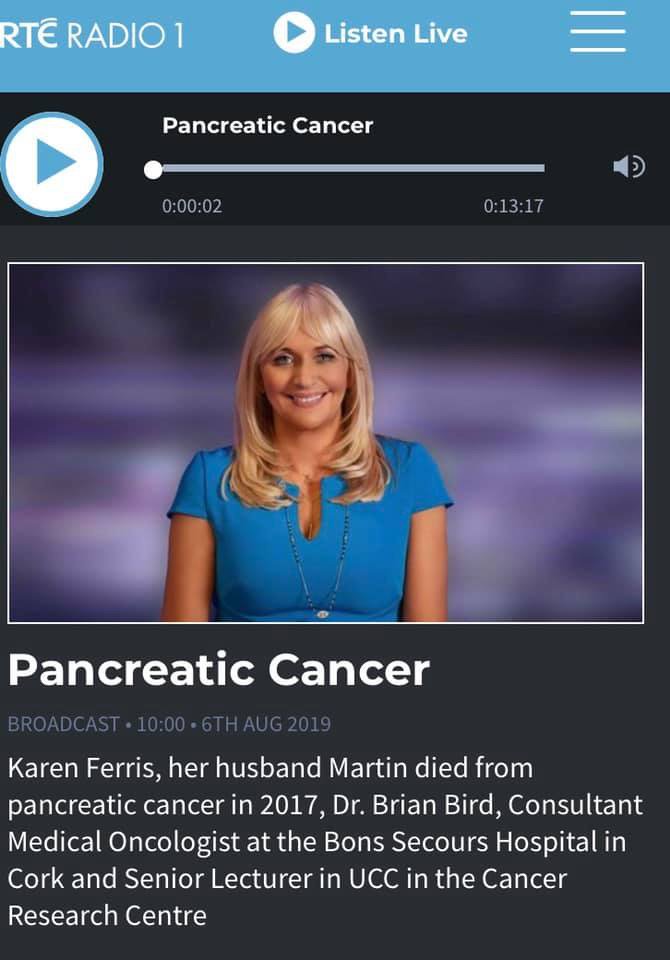 MartinsCycle's tweet photo. Martinโs wife Karen was very grateful for the opportunity to shine a light on #pancreaticcancer & details of @MartinsCycle with Miriam Oโ Callaghan this week on RTร Radio 1! Link to her interview is here:
https://t.co/wYfcFZ0yZn #cycleformartin https://t.co/8NAsoxIB6R