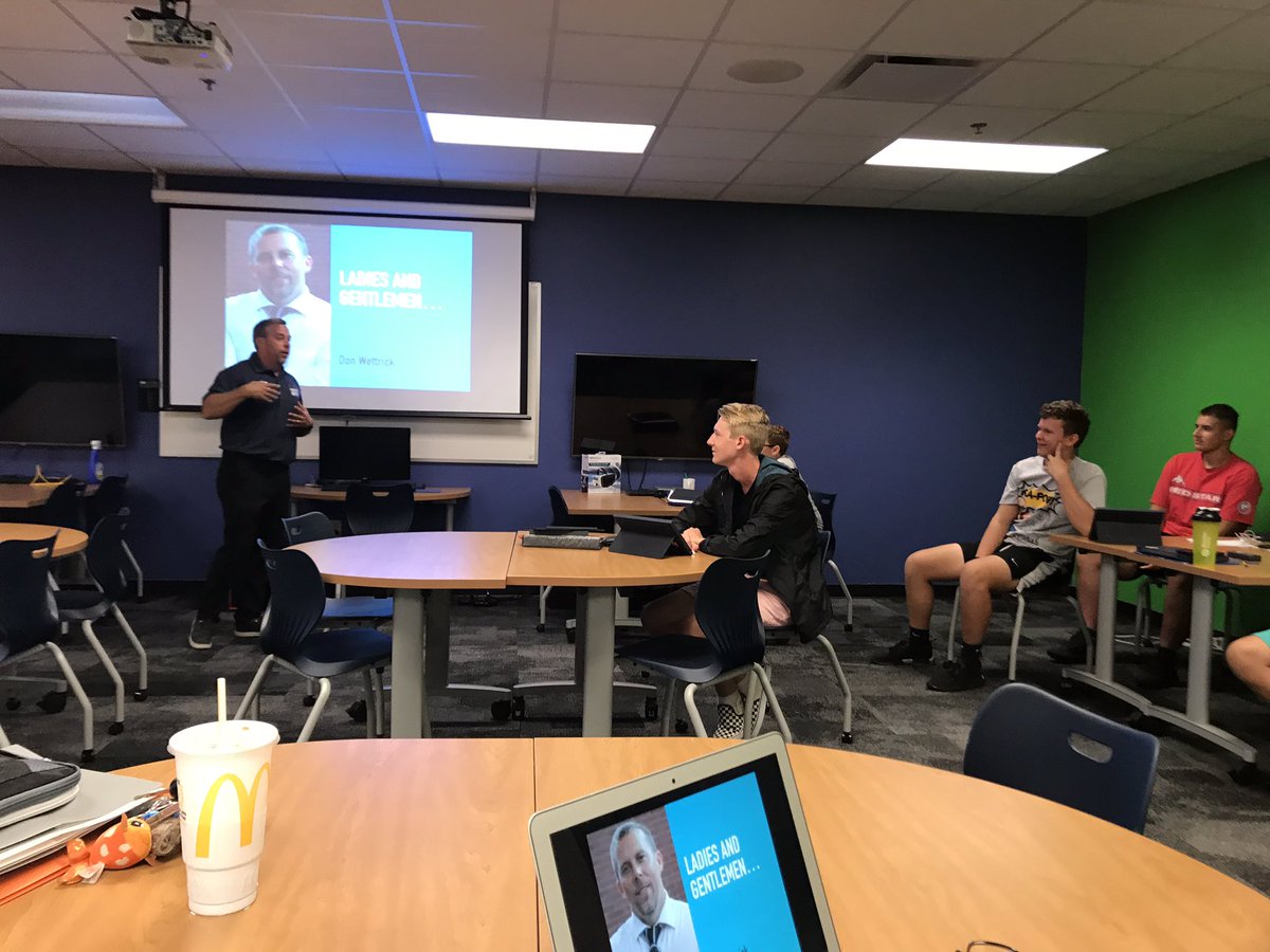 JoshCecil's tweet photo. @DonWettrick dropping some knowledge and inspiration on my Innovations class today https://t.co/0VkZft5Ejp