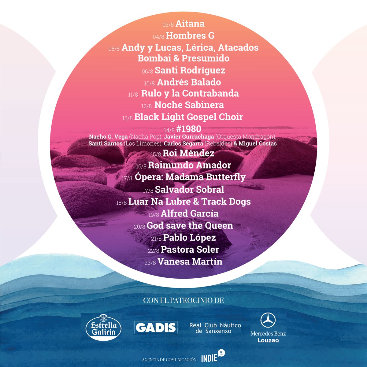 MaestralFest's tweet photo. Acabamos de empezar #Maestral2019 y todavía queda mucho por vivir. No querrás ser el único que no lo cuente. 
Descubre todos los artistas en https://t.co/qdUuP8cv0g   

#Summer #Music #Festival #Beach #Sanxenxo #Galicia #Galifornia #ExperienciaMaestral https://t.co/qmknE9Rr3W