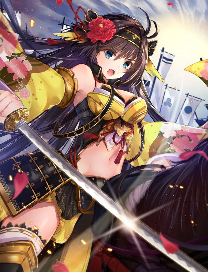 白黒橙 しろくろだい 阿南姫 須賀川の女城主である阿南姫が 甥である伊達政宗との決戦のために打って出た姿をイメージして描きました 戦国tcgイラコン T Co Scty3p7est Twitter