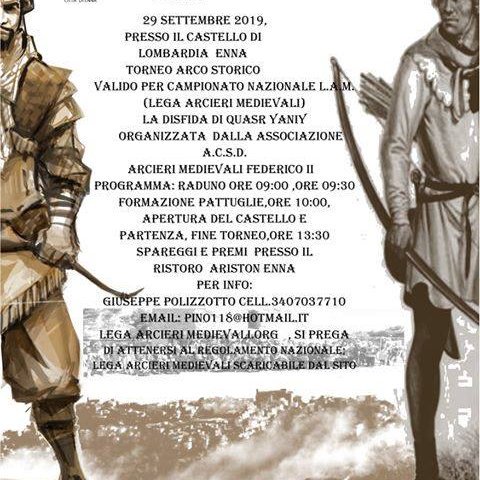 DomenichiniF's tweet photo. Lega arcieri medievali (Lam): la locandina relativa a uno degli appuntamenti di fine estate con l'arcieria storica. Tra le bellezze della Sicilia. https://t.co/5EuRnjuQaT
