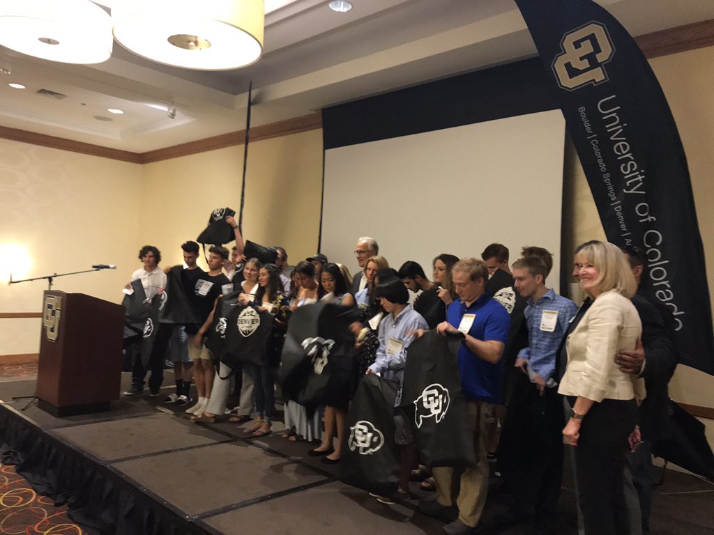 CUAdvocates's tweet photo. @CUMarkKennedy More than 30 new CU students from the Western Slope were honored last night in Grand Junction. Over 170 people showed their support for CU and the new students. https://t.co/JGxWJ4MRre