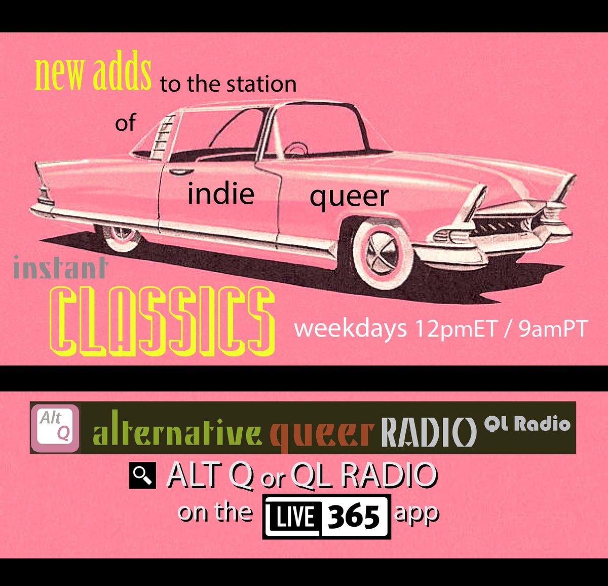 ALTQRadio1's tweet photo. Today on NEW ADDS: The Butchies, SLOP SINK, The Recruitment, Chris Chism, @brettbasil2015, Andy Bey, @Pink_Avalanche, Fifth Column and more!!
#indiequeermusic #gaysongs #LGBTradio #Live365 #indiequeer https://t.co/9M4WfCu0l6