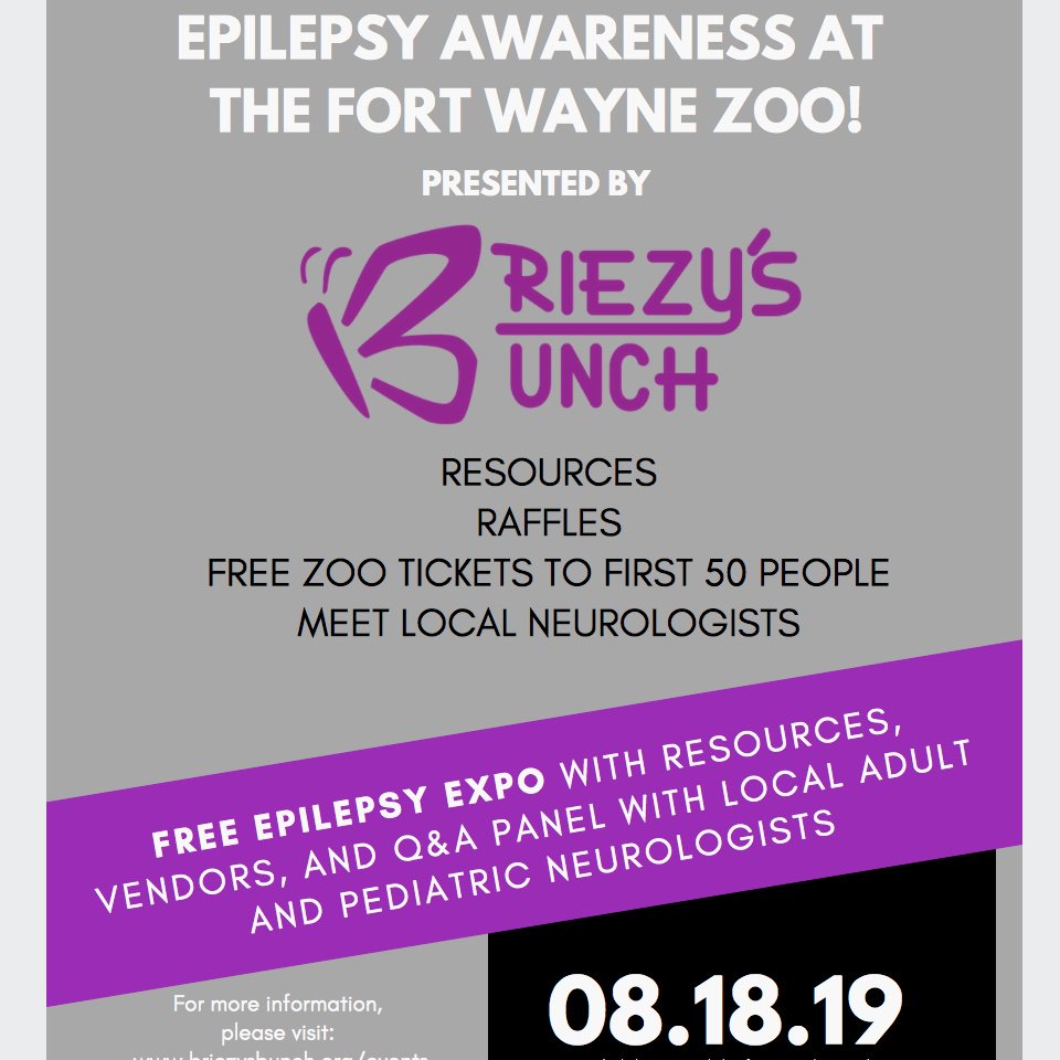 Second Annual FREE Epilepsy Awareness Day at Franke #1 Pavilion. August 18th 10am-2pm. @VisitFortWayne @RubenSolisTV @PetarWFFT @WBOI #epilepsyawareness #epilepsy #epilepsyresources