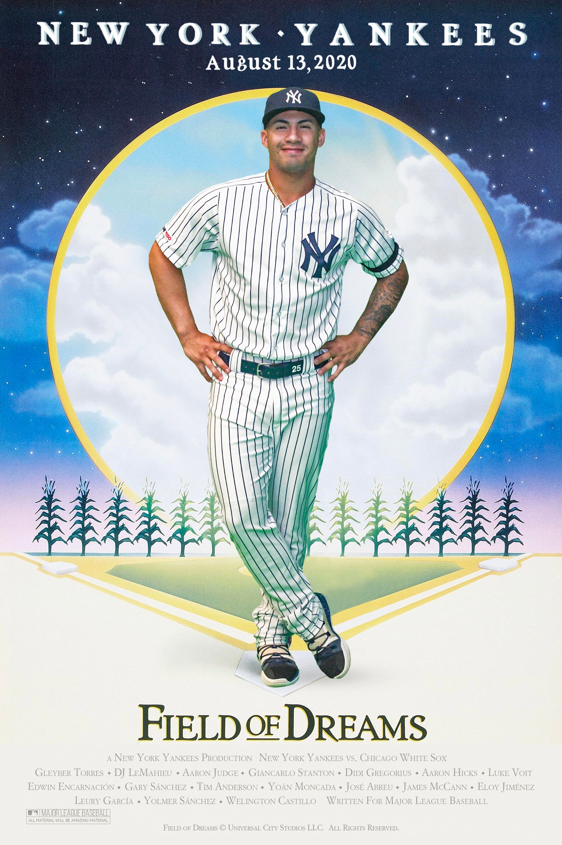 Gleyber Torres Baseball Edit Yankees - Gleyber Torres - Posters