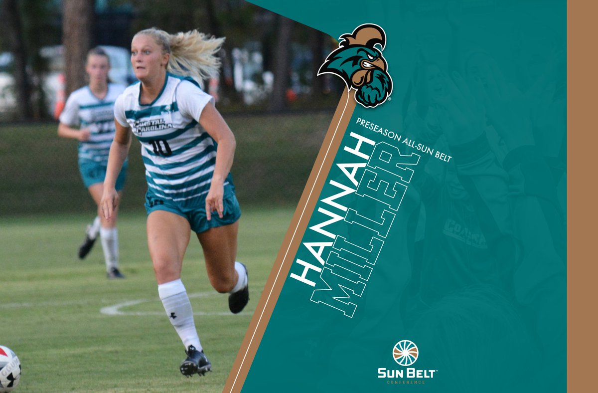 CoastalWSoccer's tweet photo. Congrats to Hannah Miller on earning a spot on the preseason All-Sun Belt team. 

Picked fourth but got ✌️ first-place votes in the preseason poll.

We can't wait to get this season started! 

#Team20 | #ChantsUp

https://t.co/x8Y7mRwGnq https://t.co/Gd5T27lTEb