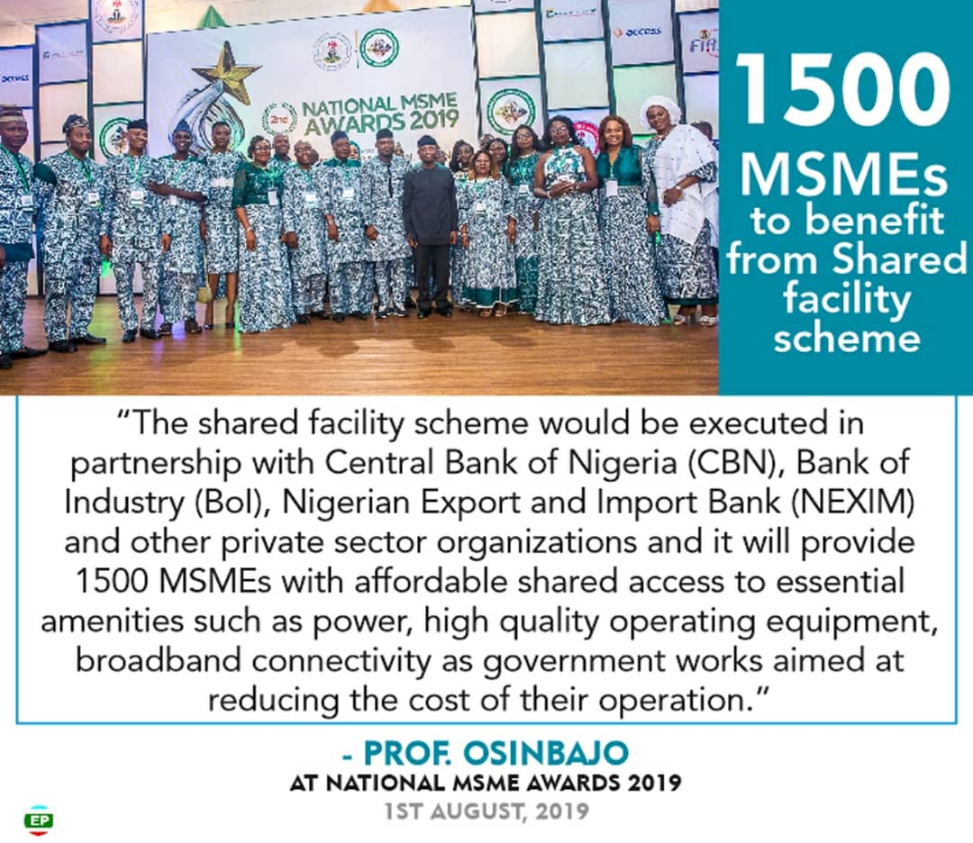 nnaji_kate's tweet photo. Good News!!! 
FG is working on providing shared facilities clusters for #MSMEs and 1500 MSMEs are to benefit from it

What does MSME stand for?
Micro, Small and Medium Enterprises

#FirstBankSMEConnect 
#digitest2019
#ThreeThievesTheMovie
#DeadlineDay 

THREAD... https://t.co/a3MHMFCpoH