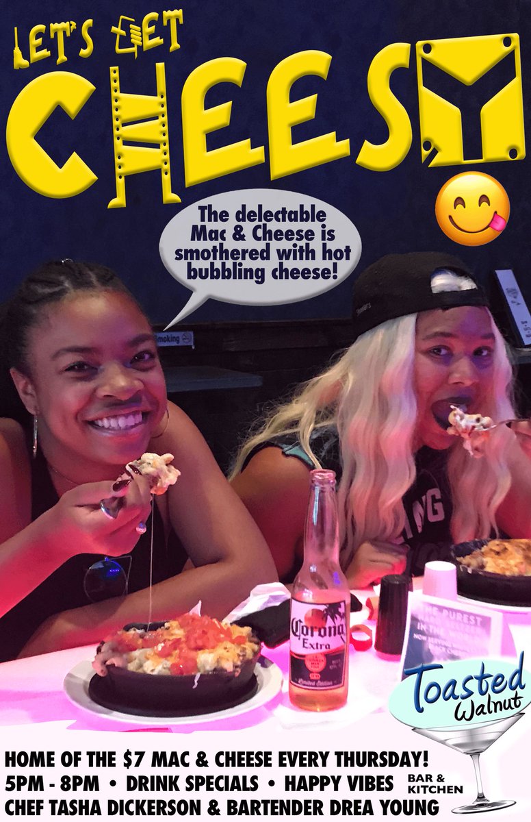 ToastedWalnutPA's tweet photo. Today!! Let’s get cheesy w/ Tasha &amp; Drea!!!! Followed by karaoke w/ Trish!! #bar #eats #beats #happyhour #karaoke #lgbtq #philly https://t.co/kIYHJAfKNT