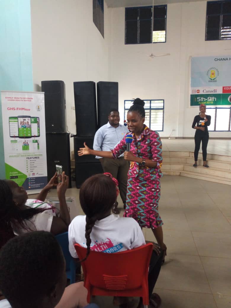 adhdghana's tweet photo. Guess what...
Dr. Elsie Effah Kaufmann;
The quiz Mistress for the National Science and Maths Quiz (@NSMQGhana) is in the building. #AHAC2019
Thank you @elsie_effah for inspiring the Adolescents with your wise words.
#AdHealthGh
@PPAGGhana @YAMghana @UNFPAGHANA @MarieStopes_Gh https://t.co/9BvB794cRd