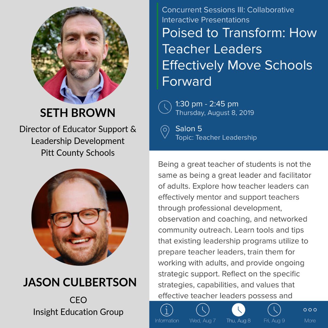 JCulberts0n's tweet photo. Looking forward to a great discussion today on the power of #teacherleaders to lead change in schools at #eedsummit. @PCS_NC #E3grant #TSLgrant @usedgov #schoolimprovement https://t.co/FgUTlws3Bi
