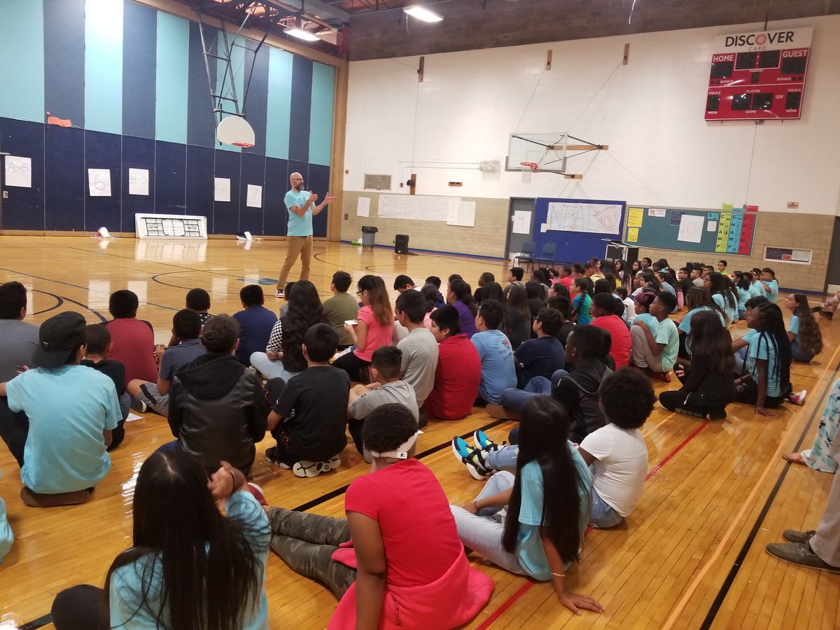 6th grade WEB orientation-- it is amazing to see our 8th graders rise to lead our 6th graders and to see our incoming students get to know the school in an organized and engaging way! #nmsalove #nealnation #eaglepride #d187juntos #d187together