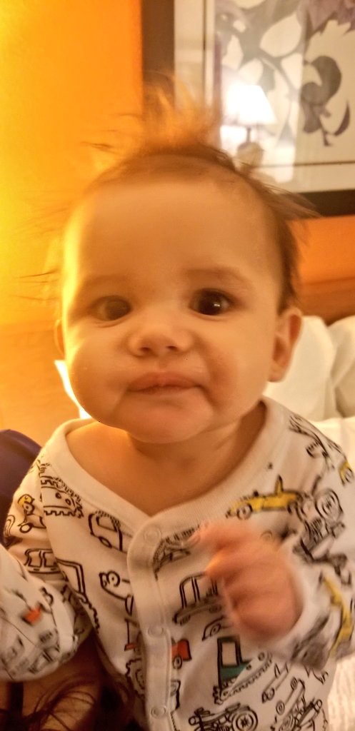 Sandoe82's tweet photo. By far my favorite pics of Ezra so far.  Going to be 8 months old in 3 days. #IDontWantToWakeUp #CantMakeMe #Fine #FoodIsAlwaysGood https://t.co/ds3vEAAnpx