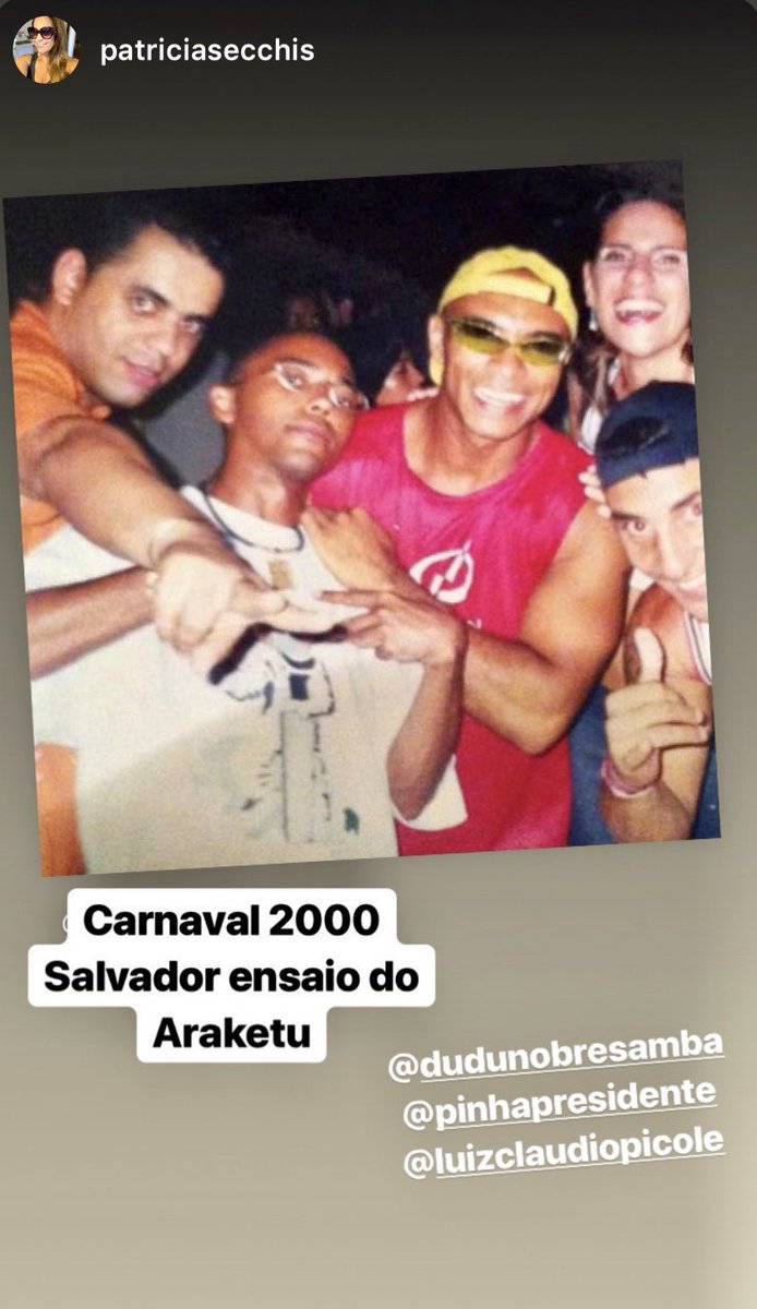 luizcpicole's tweet photo. 🙌🏽 Alô presida... aqui vai meu #tbt de hoje @pinhapresidente @DuduNobreSamba 🤣 @araketu #micareta #CarnavalDeSalvador #Ano2000 https://t.co/6nvtvueEWv