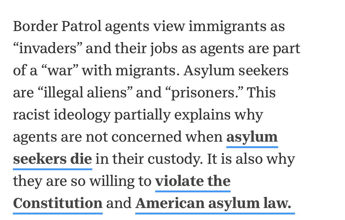 danimarr94's tweet photo. Former border patrol agent turned immigration activist @BuddJenn writes: 

“Border Patrol agents view immigrants as ‘invaders’ and their jobs as agents are part of a ‘war’ with migrants.” https://t.co/YsocU7mHGh