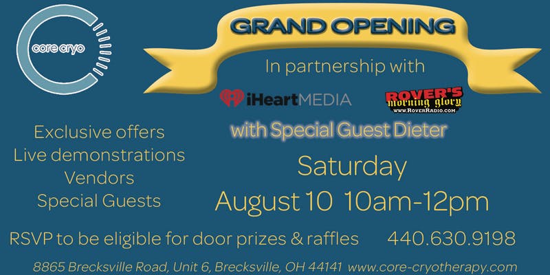 Dieter (@rmgdieter) on Twitter photo Come on out for Grand Opening of Core Cryo this Saturday. 10 am to 12pm. Prizes and cryo session giveaways. <a href="/corecryo/">Mel Ingram</a> Come on out for Grand Opening of Core Cryo this Saturday. 10 am to 12pm. Prizes and cryo session giveaways. <a href="/corecryo/">Mel Ingram</a>