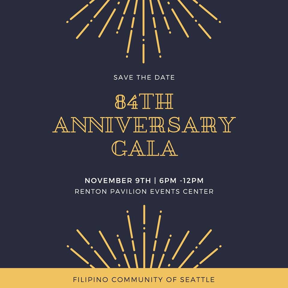 FilipinoCommSEA's tweet image. Save the date!

Filipino Community of Seattle's
84th Anniversary Gala
November 9th | 6PM - 12PM
Renton Pavilion Events Center