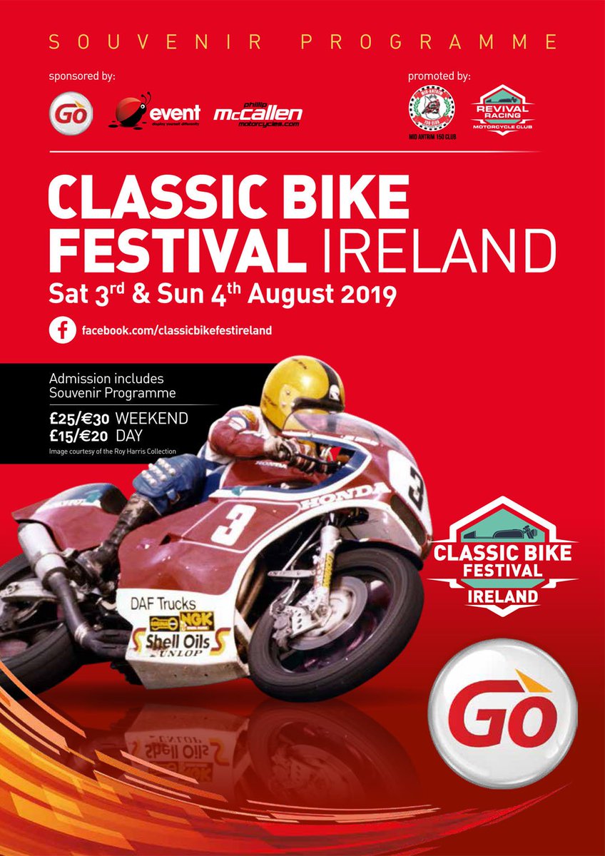 classic_bikes_'s tweet photo. Purchase your copy of the Classic Bike Festival Ireland - Souvenir Programme 2019 online (£5 + £2.99 postage) or from Phillip McCallen Motorcycles Lisburn showrooms. 64 pages, A4, full colour. https://t.co/WuIU4nsWC5 https://t.co/J6MzwOGl5i