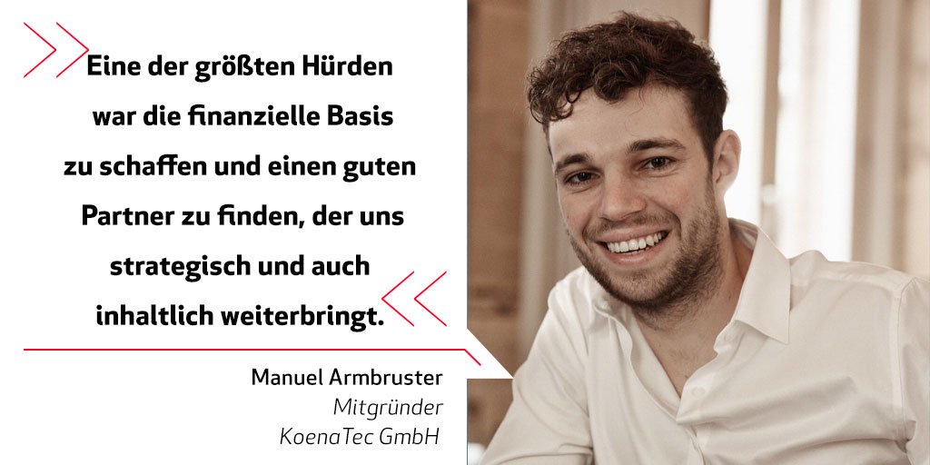 Manuel Armbruster von #KOENAtec spricht ein Problem an, das vielen #Startups aus ihrer Anfangsphase bekannt sein dürfte. Die Preisträger des #Science4LifeEnergyAward 2019 kennen die Lösung: Durchhaltevermögen!