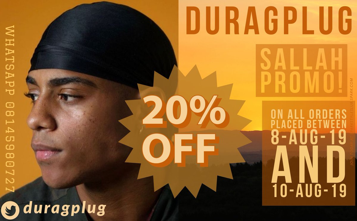 duragplug's tweet photo. SALLAH PROMO!!! 📣

20% OFF!👀

2,500 ❌
2,000 ✔️

All colours💯

Dm is open for orders
If this gets to your TL, please retweet 🙏🏾

#ThursdayMotivation #ThursdayThoughts #BBNaija2019 #TheChristFactor Tentik #DeadlineDay #AGEGE #digitest2019 #FirstBankSMEConnect #ILEYA #Sallah https://t.co/fXr4p3p6Z2