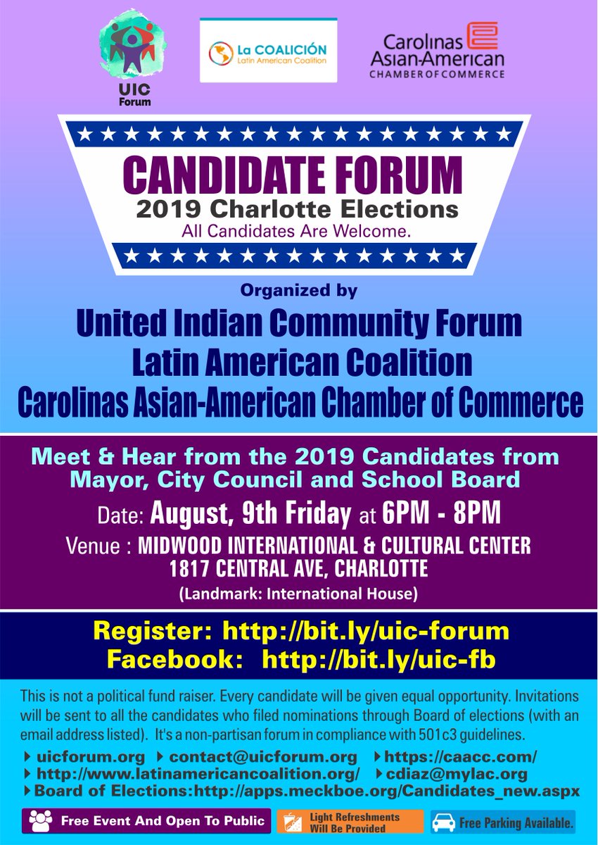 Richmond_Baker's tweet photo. Learn more about why I'm running for CLT City Council District 4. Join me tomorrow @ the Candidate Forum 2019 @ Midwood Int'l & Cultural Center 1817 Central Ave. 6pm-8pm @la_coalicion https://t.co/LIBIaWbqwM & https://t.co/llgiZuOMGE Let's keep talking at https://t.co/vT8DYtGfmU https://t.co/PFQwAwRU12