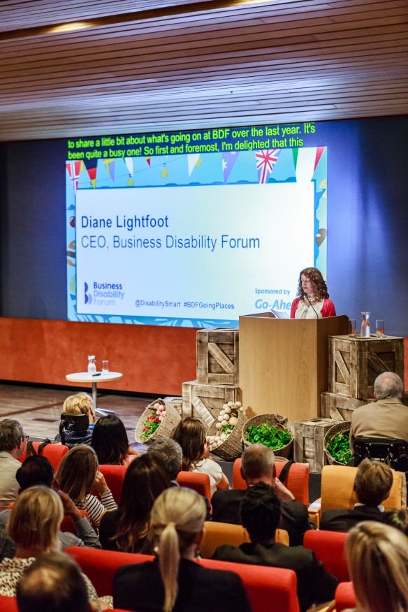 Diane Lightfoot addresses the audience at this year's summer reception at Sainsbury's, supported by the Go-Ahead Group