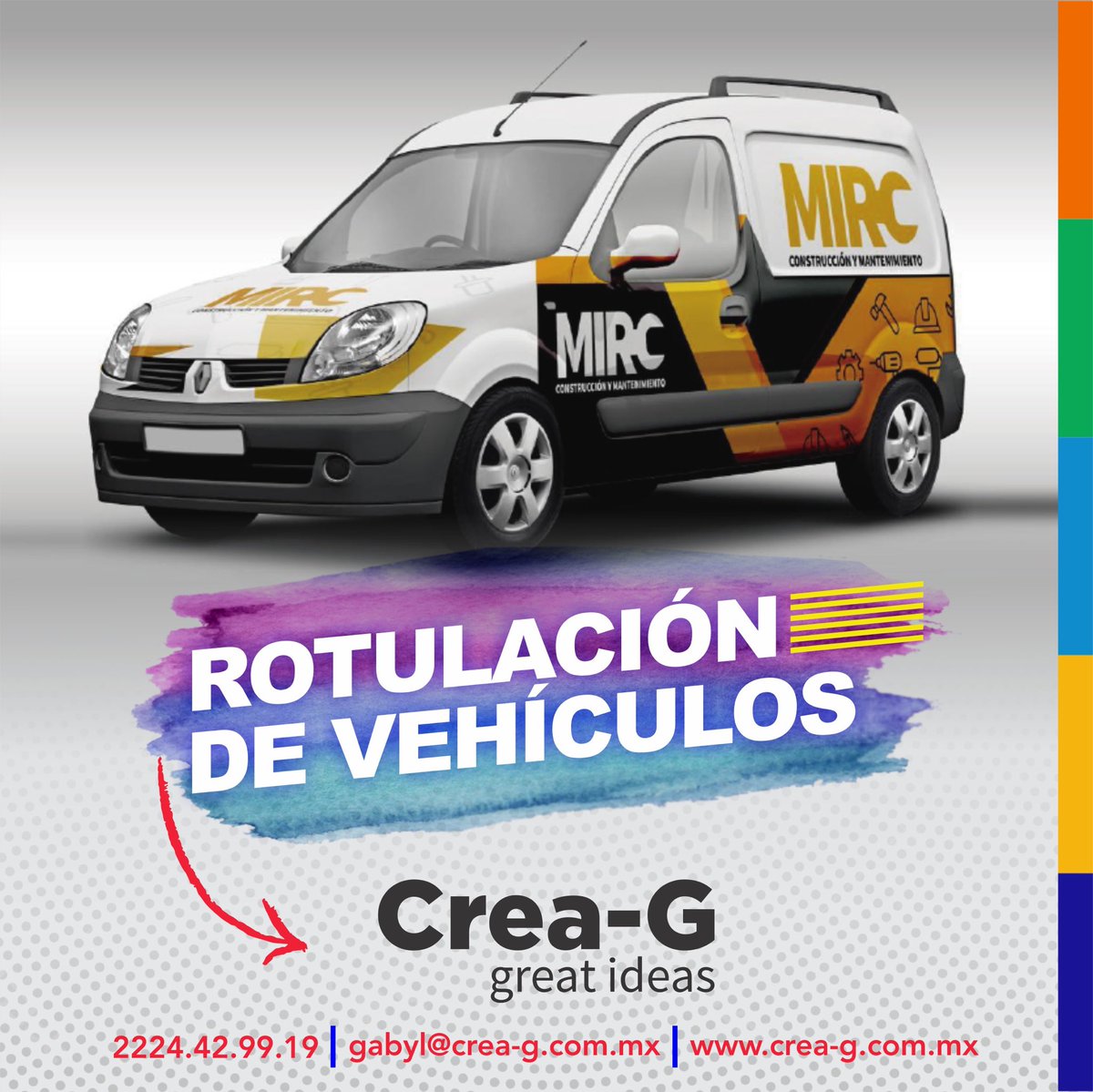 crea_puebla's tweet photo. ROTULACIÓN VEHICULAR
***Te lo hacemos todo***
#diseño #impresión #cortevinil #colocación
Conócenos.
#marketing
#Diseña #Imprime #crea
Pide informes cotiza sin compromiso. *Descuento especial si dices nos viste en redes sociales.
CEL.: 2224 42 99 19
gabyl@crea-g.com.mx https://t.co/k0bK6Fxd5j