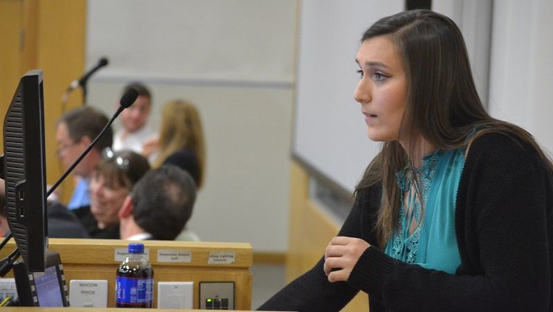 BridgeStateU's tweet photo. Celia Pugsley, ‘19 was the biggest catch at Shark Tank 2.0 this spring with The Cubed Kiosk, an innovative device that allows shoppers to create greeting cards at retail stores. 
 
Full Story: https://t.co/drpuBUNNvU | #ThisIsBSU https://t.co/uJM4ERMMWg