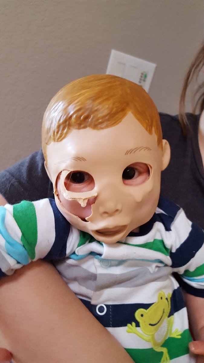 Jamessuxtiddies's tweet photo. My little sister has an obsession with cutting the faces off baby dolls/stuffed animals and putting them on other dolls. Help https://t.co/3h4CEmayDE