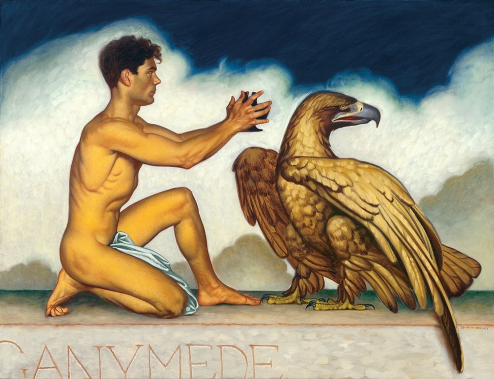 DemonhuntrShow's tweet photo. For today's #FolkloreThursday, we have Ganymede. He was a Trojan youth who was so damn fine, he caught the eye of Zeus, who whisked him off to Olympus, gave him immortality, and made him his cup bearer. (There's a thirst trap joke in there somewhere.)
#gaylegend #gaymyth https://t.co/dFNSGK3gq7