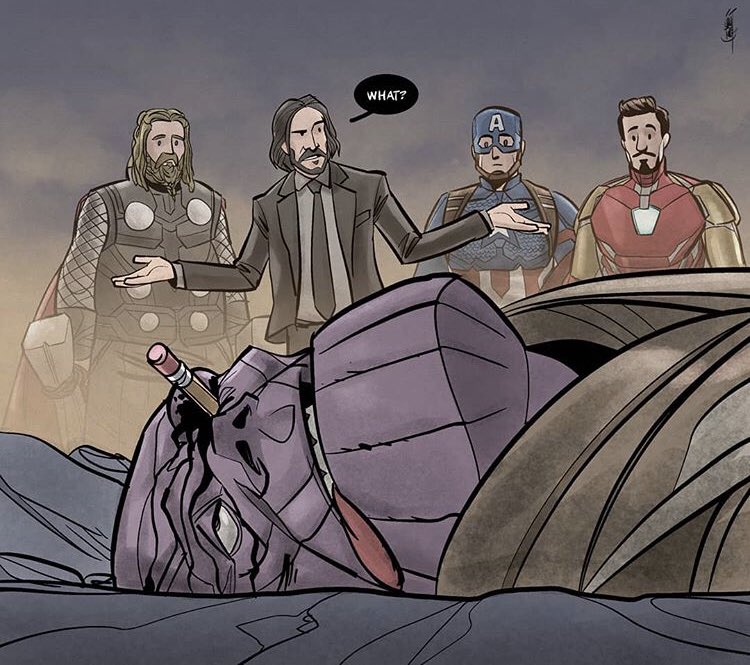 kingkom_co's tweet photo. Il fallait juste appeler Mr John Wick ! C’est beaucoup plus simple 🤣 

#avengersendgame #JohnWick #IronMan #Thanos #CaptainAmerica #Thor 
Plus de créativité sur https://t.co/1ixfyVdBud https://t.co/UgWwC2hrqB