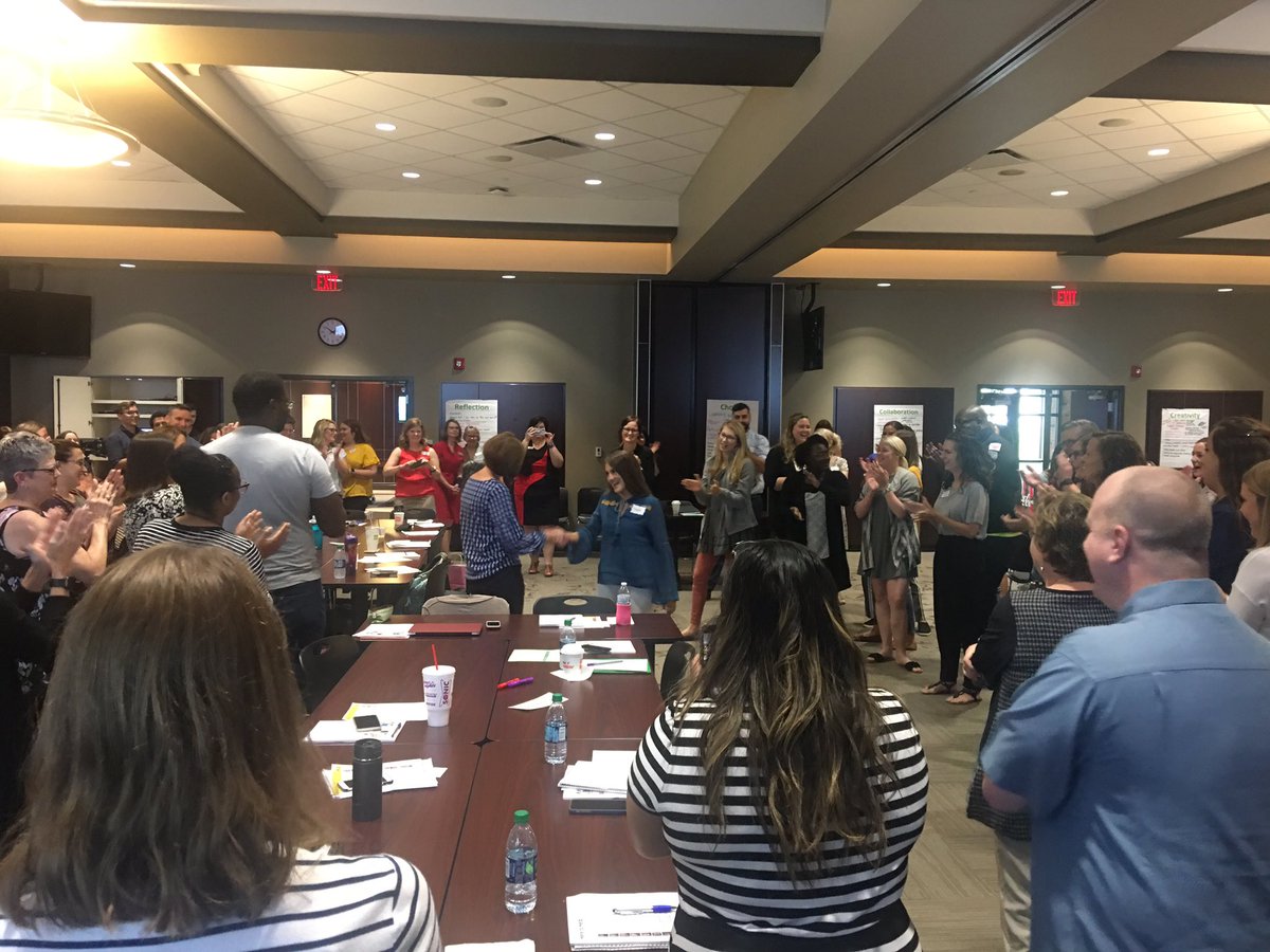EPSscience's tweet photo. Engaging our Smart Start teachers with rock, paper, scissors! Fun way to get up out of seats and moving with @TamiShaw2614 leading!  #EPSLeads https://t.co/K4iddZcVBY