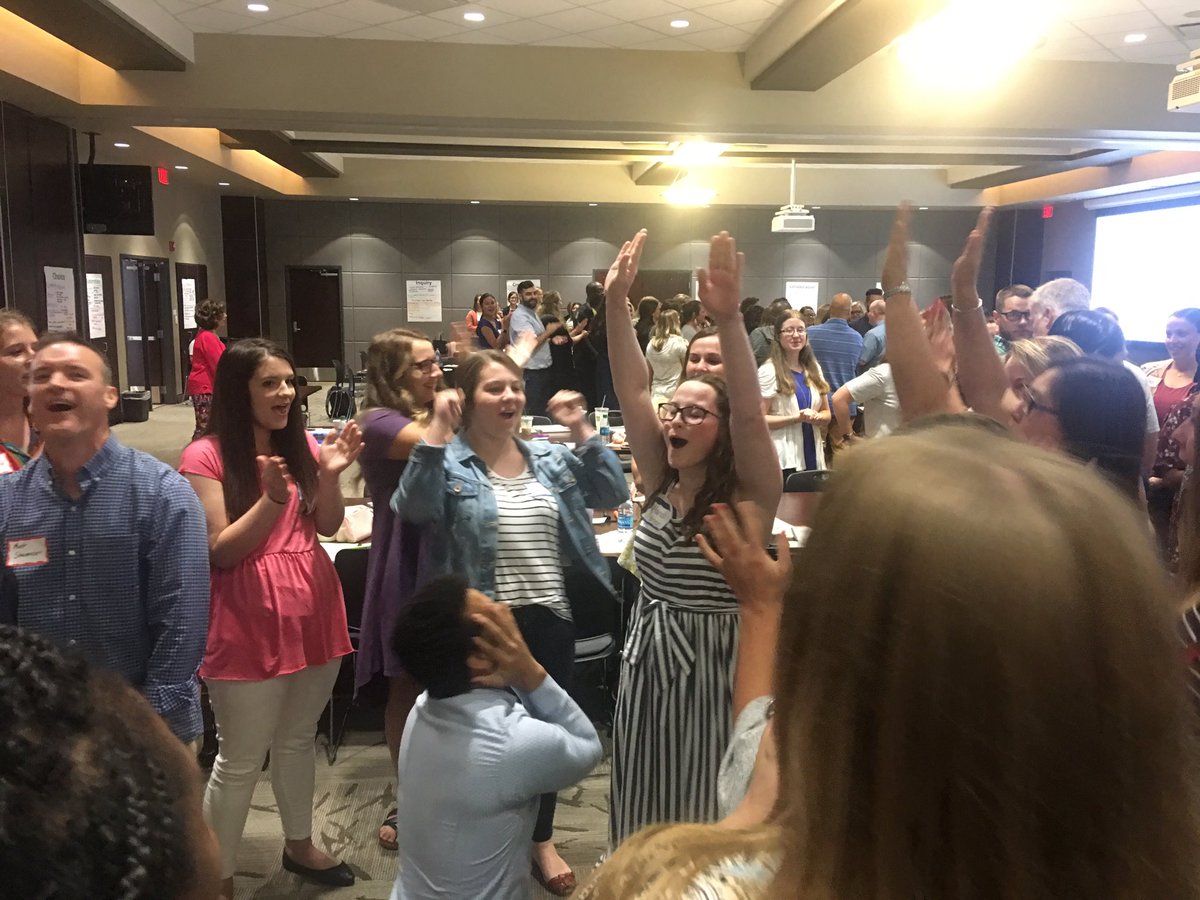 EPSscience's tweet photo. Engaging our Smart Start teachers with rock, paper, scissors! Fun way to get up out of seats and moving with @TamiShaw2614 leading!  #EPSLeads https://t.co/K4iddZcVBY